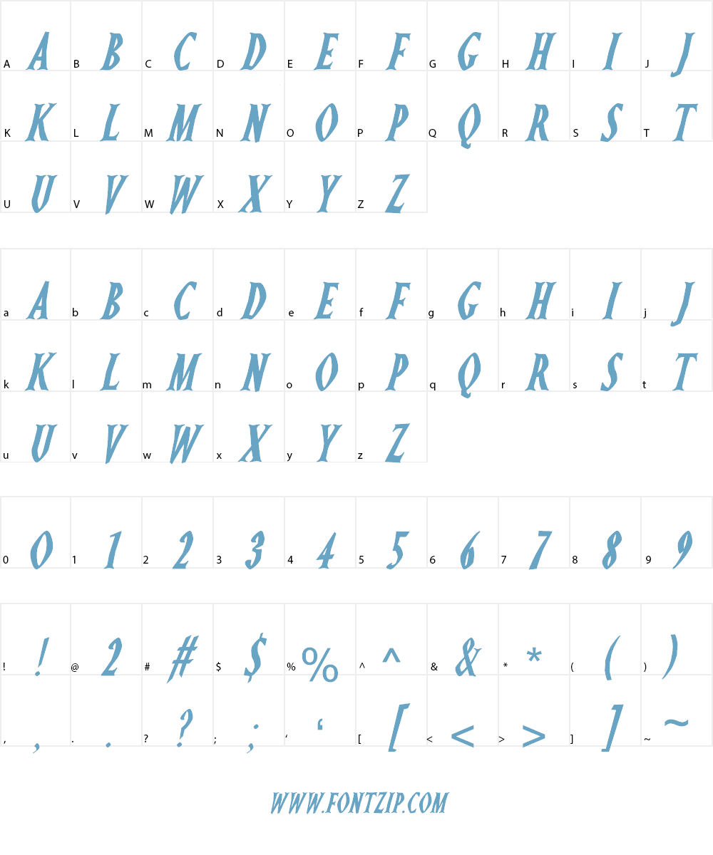 Ghostz Font Character